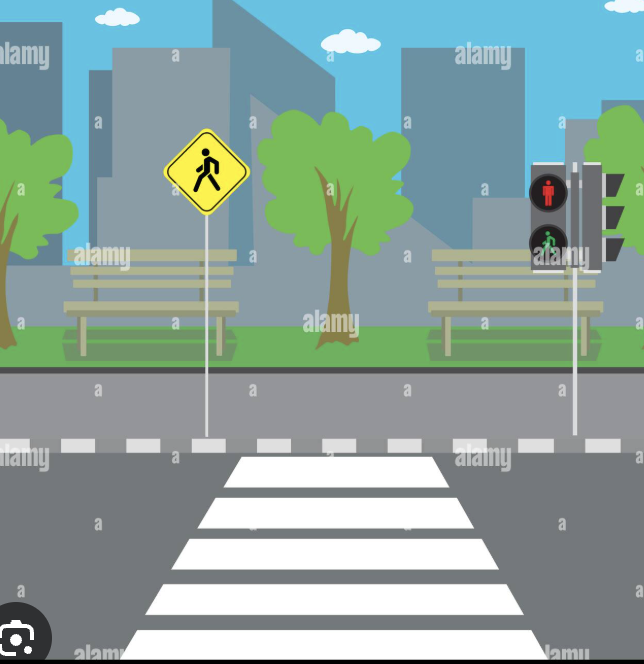 <p>Approach crosswalk </p>
