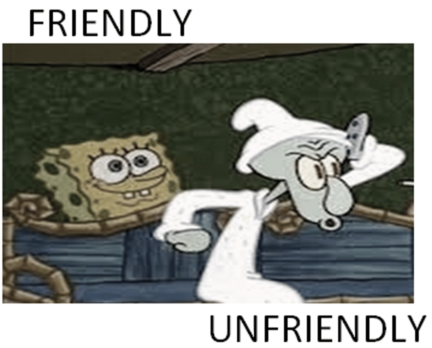 <p>which of your friend is unfriendly?</p>