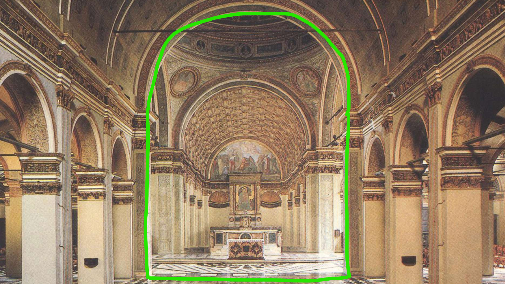 <p>means deceiving eye</p><p>a painting at the end of a hall that was a very good perspective drawing, creating the illusion that the hallway keeps on going</p>