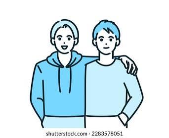 <p>get on well with</p>