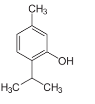 <p>a. Phenol / Carbolic acid</p><p>b. Cresol / Methylphenol</p><p>c. Thymol / Isopropyl m-cresol</p><p>d. Eugenol</p><p>e. Resorcinol</p>