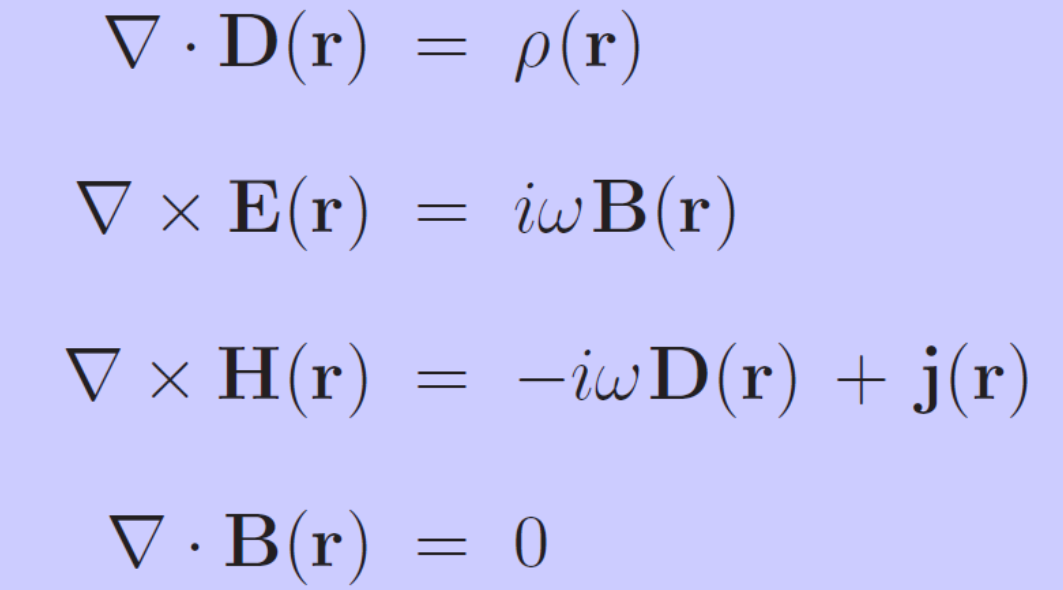 <ol><li><p>Gauss law</p></li><li><p>Faraday’s law</p></li><li><p>Ampères law</p></li><li><p>Gauss law for magnetism</p></li></ol><p></p>