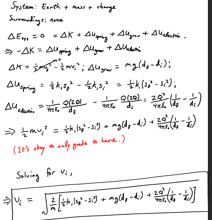 <p>delta E of the system = 0. single out delta K on one side which also singles out v_i.</p>