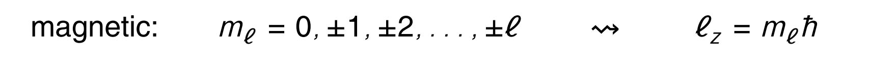 <p>determines the z component of the angular momentum </p>