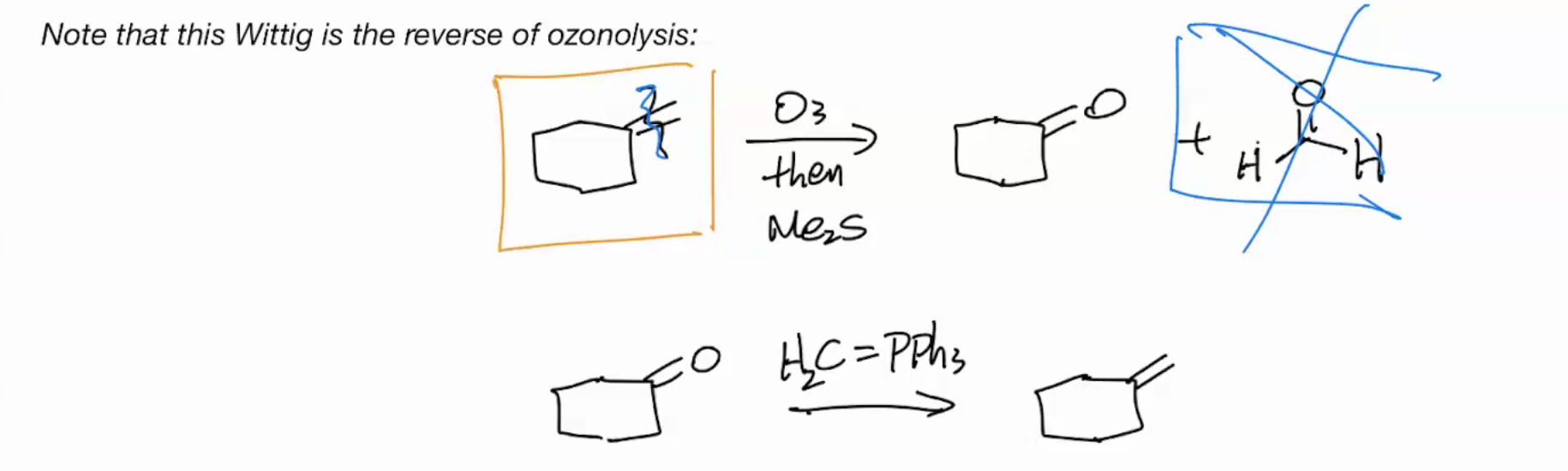 <p>Wittig is the Reverse of Ozonolysis </p>