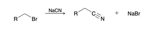 <p>Sn2 reaction; cannot be done with tertiary halides</p>
