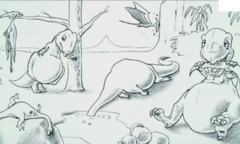 <p>Past: They were initially thought to be lazy and dumb lizards that sat around and did nothing all day long </p><p>Current: We now know that dinosaurs were highly active and some of them were incredibly intelligent as a result of their large brain to body size ratios.</p>
