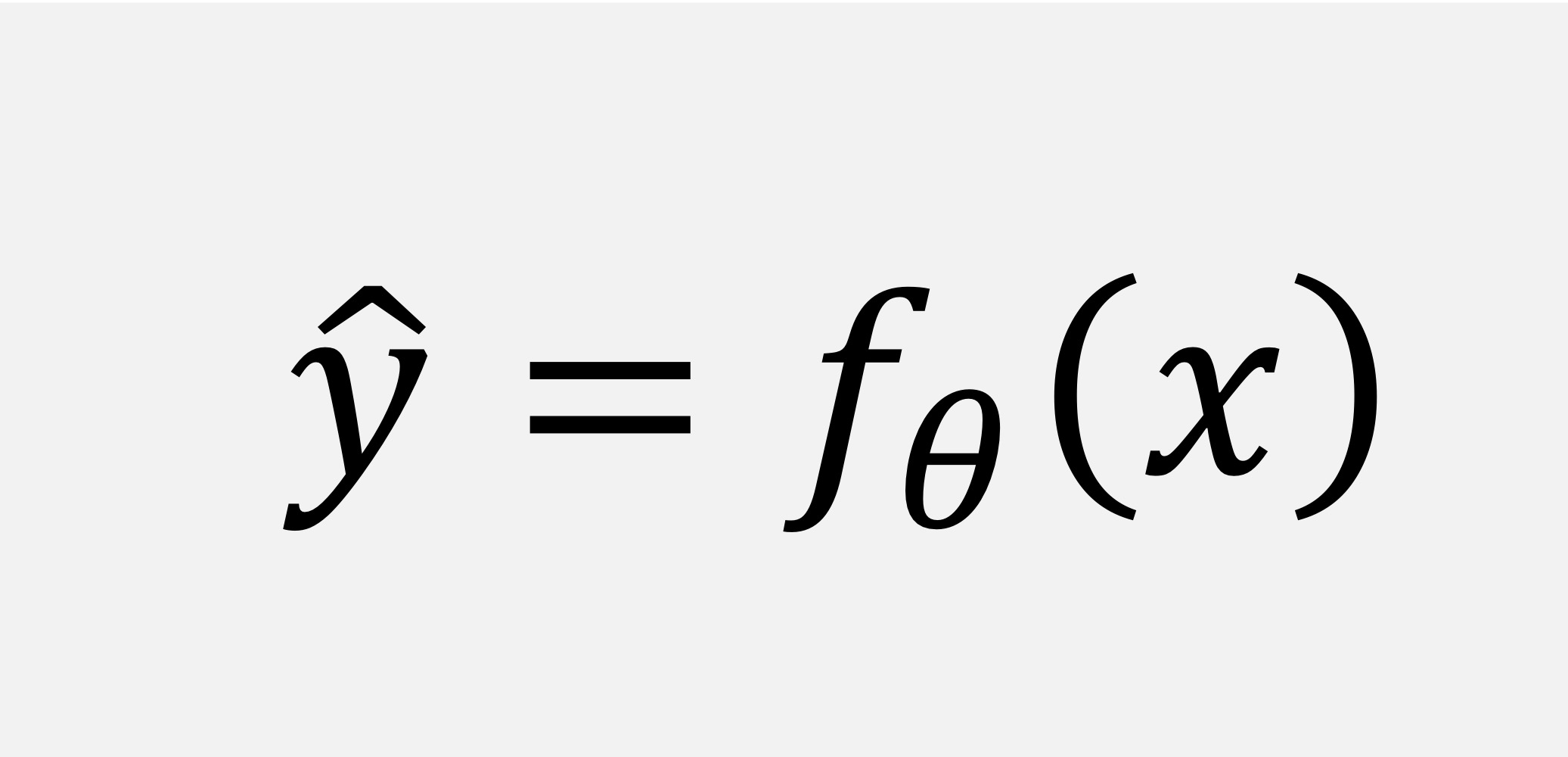 <ul><li><p>Model: parameterized function that maps an input x to a prediction y(hat)</p></li></ul><p>→ (*formula in pict)</p><p>→ where theta represents the trainable parameters, such as weights and biases</p><ul><li><p>Diff parameter values → Diff predictions</p></li><li><p>So, training searches for parameter values that perform well on the task</p></li></ul><p></p>