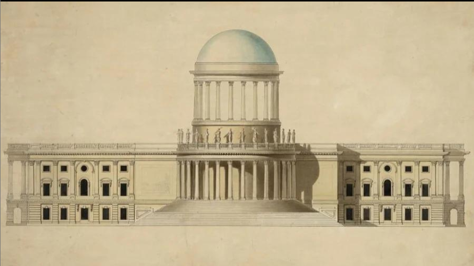 <p>William Thornton, Design for the U.S. Capitol (1793)</p>