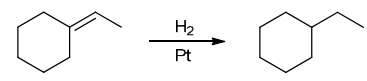 <p>The two groups being added across the alkene are H and H, which can be accomplished by treating the alkene with molecular hydrogen (H2) in the presence of a suitable catalyst</p>