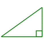 <p>A right triangle with legs of lengths 3 and 4; hypotenuse of length 5</p>