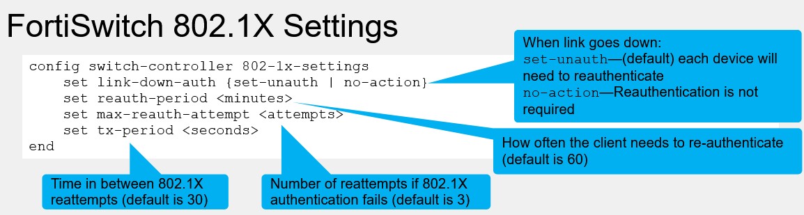 <p>link-down-auth</p><p>reauth-period</p><p>max-reauth-attempt</p><p>tx-period</p>