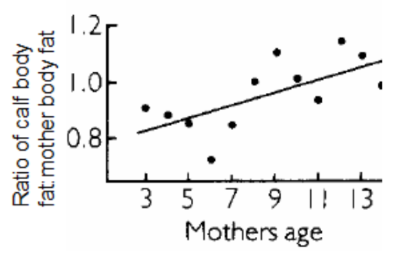 <p><span style="background-color: transparent;">what does this graph tell us about the relationship of maternal age to parental investment?</span></p>
