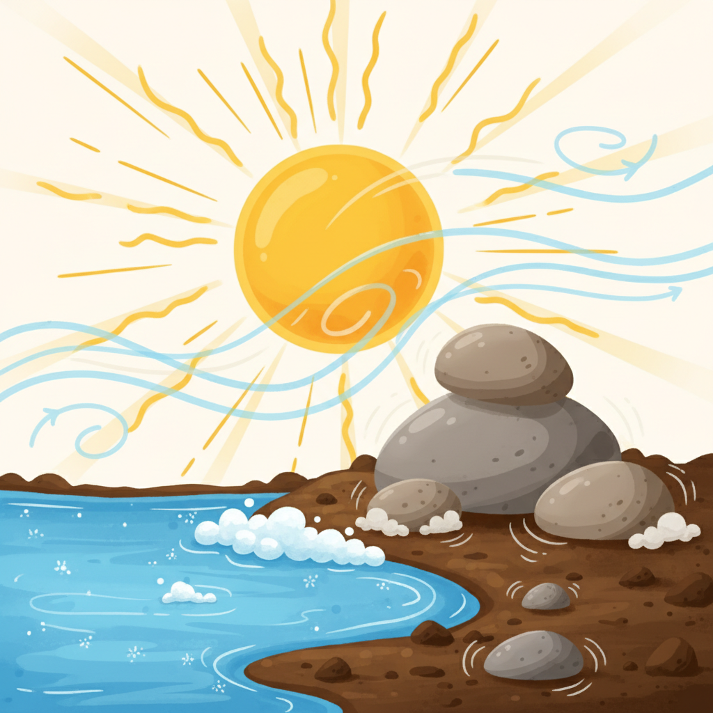 A nonliving part of an environment, such as soil, sunlight, air, or water.