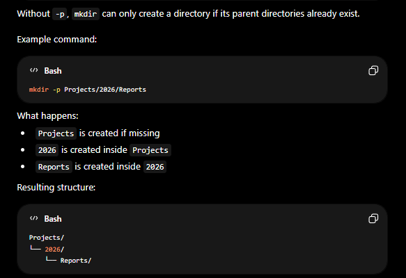 <p>mkdir -p</p>