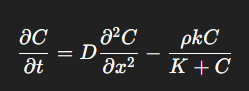 <p>This combines <strong>diffusion</strong> and <strong>Michaelis-Menten uptake</strong>.</p>
