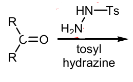 <p>Show mechanism drawing the full product for the Generation from tosylhydrazones</p>