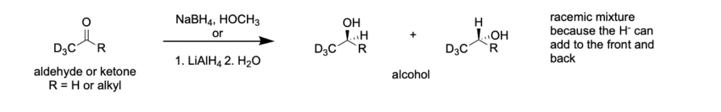 <p><strong>Aldehyde/Ketone → Alcohol</strong></p>