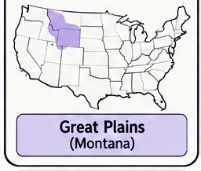 <p>Great Plains/Rocky Mountain region, especially Montana</p>