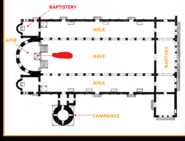 <p>Label Basilica of St. Apollinare in Classe floor plan</p>