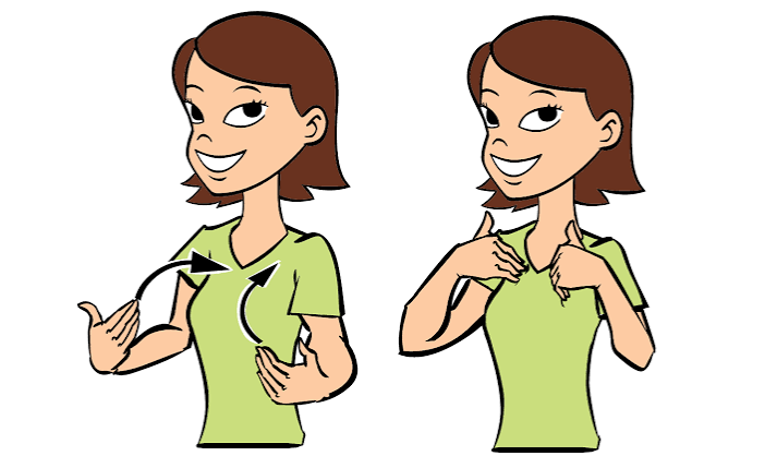 <p>Bring hands towards chest. </p>