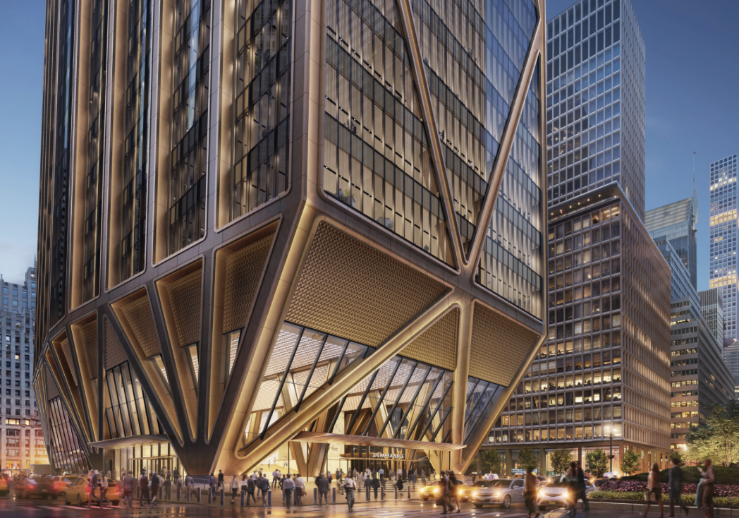 <p>New York City, 270 Park Ave (J.P.Morgan Chase), 2026, arch.: Norman Foster</p><ol><li><p><span><strong>Sustainability:</strong> It is New York City’s largest all-electric tower, operating on 100% renewable energy sourced from a New York State hydroelectric plant to achieve net-zero operational emissions.</span></p></li><li><p><span><strong>Structural Innovation:</strong> The building features a unique "fan-column" structure and triangular diagrid bracing that allows the tower to touch the ground lightly, providing 2.5 times more outdoor public space than the previous building.</span></p></li><li><p><span><strong>Workplace Transformation:</strong> Completed in 2025, the tower consolidates 10,000 employees into a modern, 60-story workspace designed for 2026 standards of employee wellness, including advanced air filtration, circadian lighting, and smart, data-driven systems</span></p></li></ol><p></p>