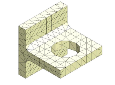 <p>What is the problem with this model?</p><p>a. Mesh has been refined too much </p><p>b. Second order elements were used</p><p>c. The hole is too big </p><p>d. First order elements were used</p>