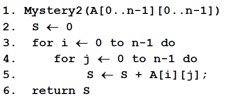 <p>In this algorithm, which important operation gets repeated the most as the input grows? <br>(Which is the basic operation?)</p>