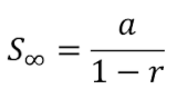 <p>If |r| < 1, series converges</p><p>If |r| >= 1, series diverges</p>