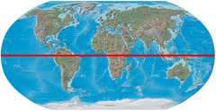 <p>the imaginary center line of latitude that divides the northern and southern hemispheres.</p>
