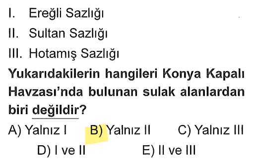 <p>Ereğli ve Hotamış sazlıkları Konya sınırları içerisindeyken, <strong>Sultan Sazlığı Kayseri (Erciyes'in güneyi)</strong> sınırları içerisindedir.</p>