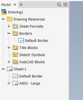 <p>the illistruaction shows inventor browser for a drawing. If “default Border” is deleted from Sheet: 1 it will be deleted from the “drawing resources”</p>