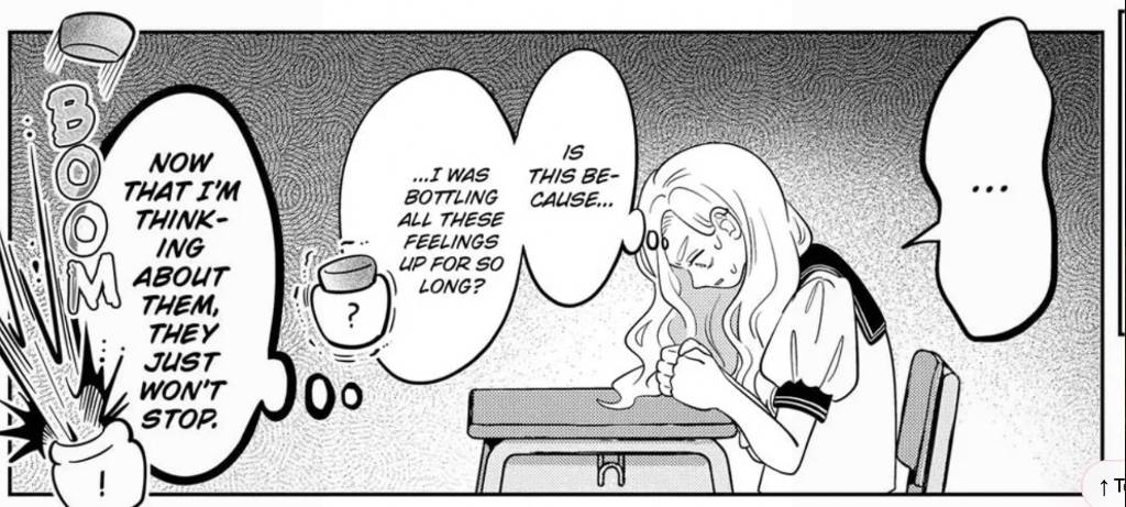 <p>Bottle up one’s feelings/emotions</p>