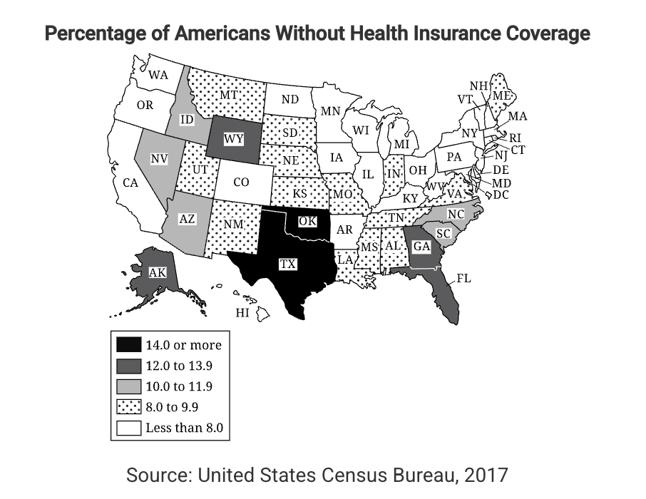 <p>Which of the following characteristics best explains the data on the map?</p>