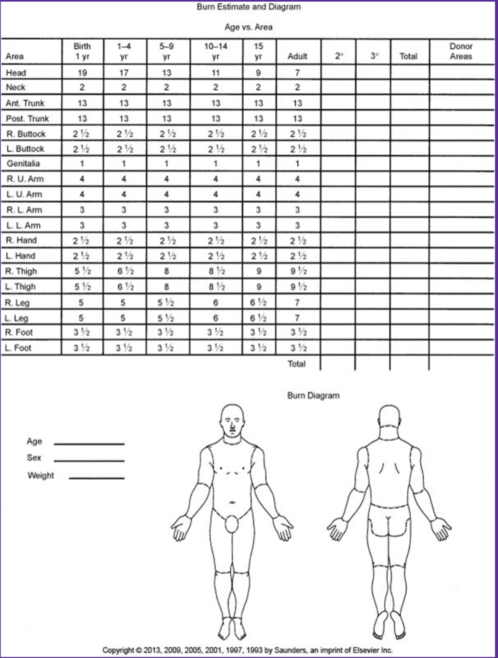 <p>Lund and Browder chart </p>