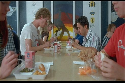 <p>mess hall/cafeteria; Pedro y Napoleon están en el comedor.</p>
