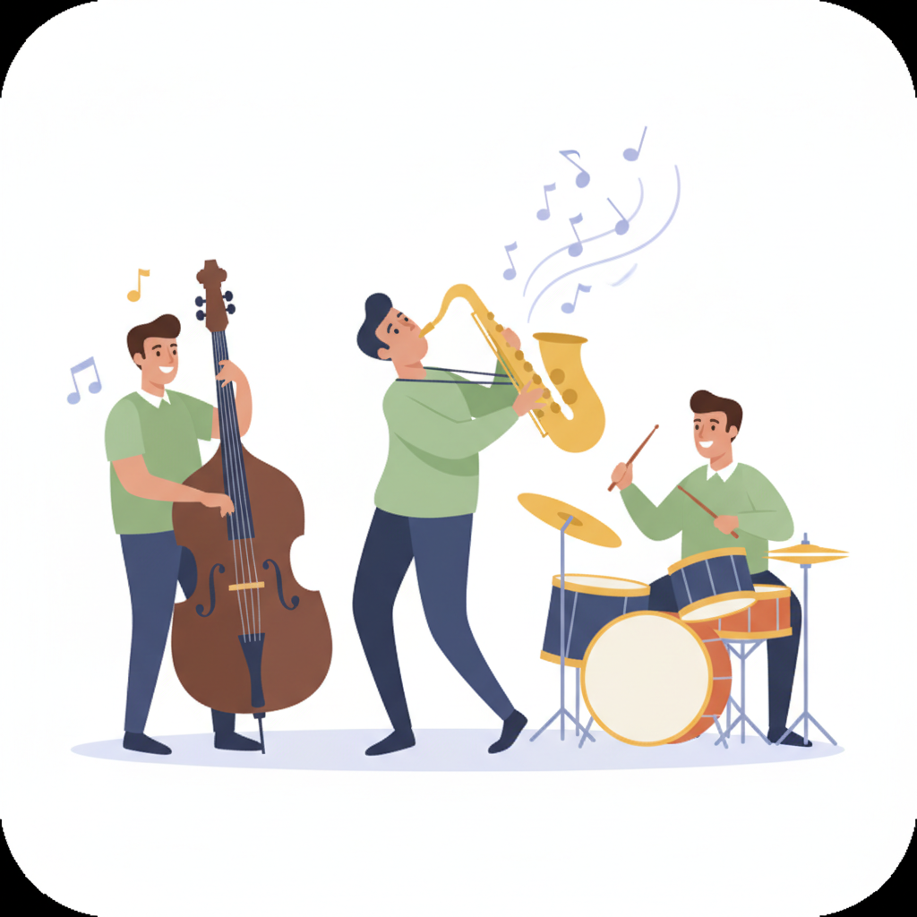 <p>nhạc jazz<br><br>ジャズをききます。</p>