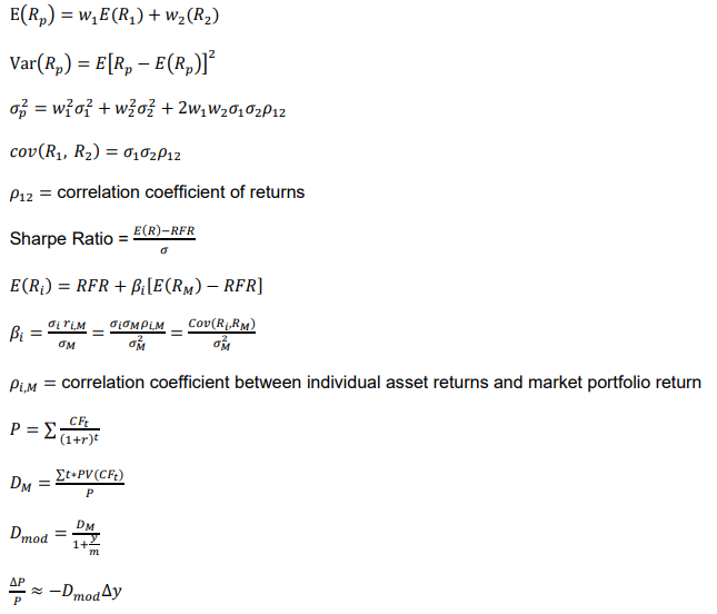 <p>Which formula do you use to find the covariance between rates of return? </p>