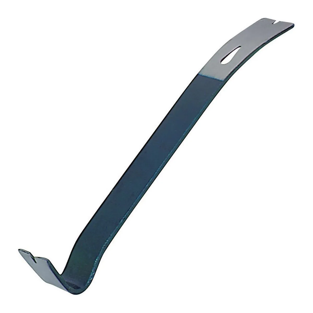 <p>Contoured flat bar with beveled nail slots at both ends, designed for prying, lifting, and removing nails. Also called a Wonder Bar (Stanley brand name).</p>