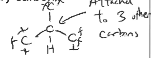 <p>carbon bonded to three other carbons</p>