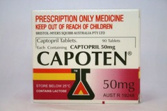 <p>captopril</p><p>6.25 - 50mg TID</p>