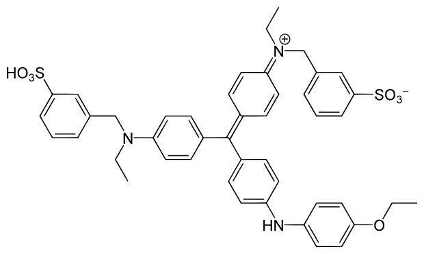 <p>Staining, e.g., with Coomassie blue dye.</p>
