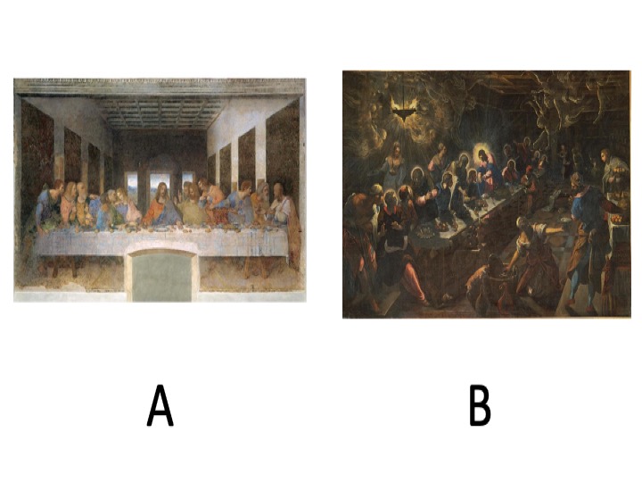 <p>which of these “the last supper” paintings captures gestures and movement, anticipating the baroque style?</p>