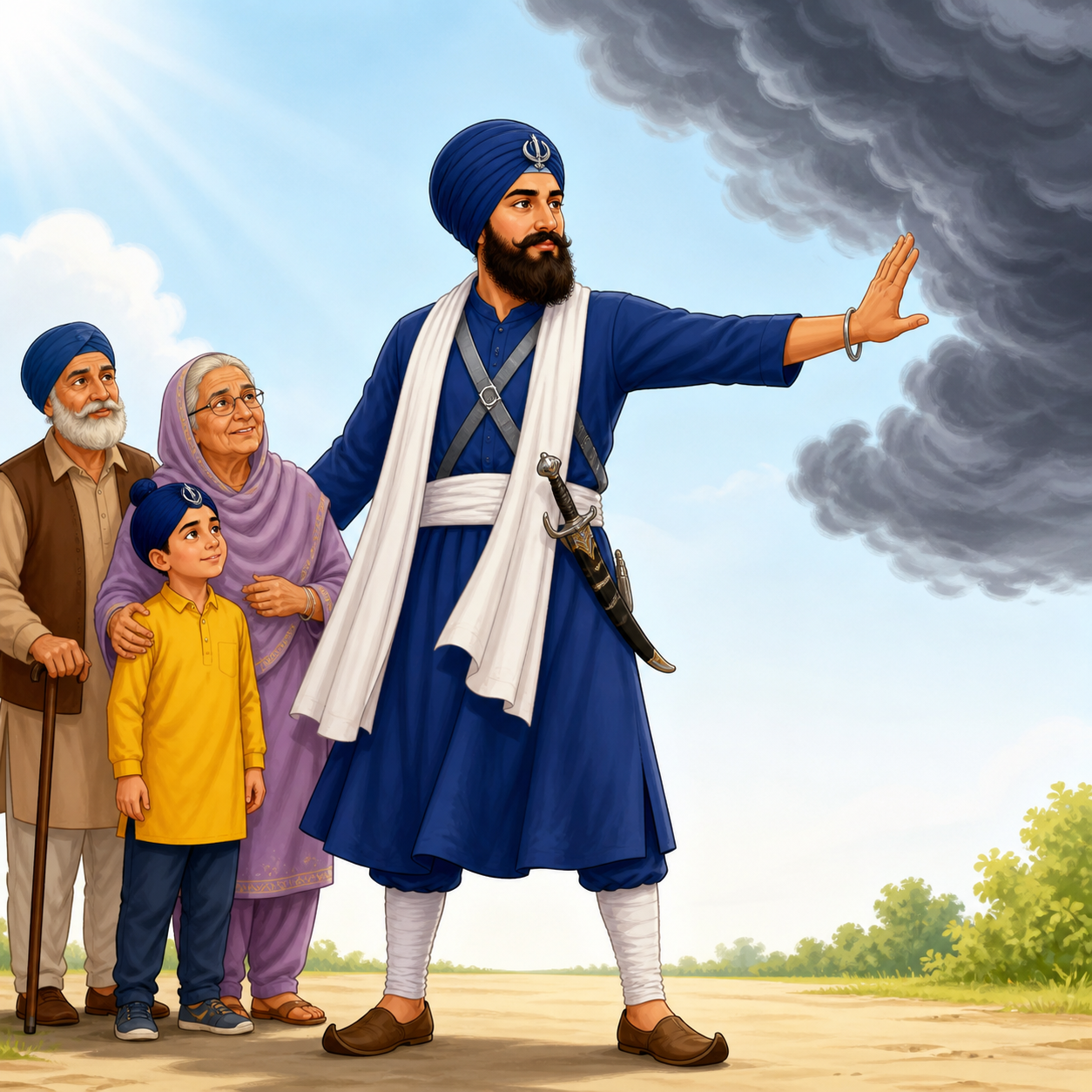 <p>To defend and protect them</p>