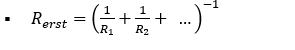 <p><span style="font-family: Tahoma, sans-serif; line-height: 115%;"><strong>&nbsp;</strong></span></p><p class="MsoNormal"><span style="font-family: Tahoma, sans-serif; line-height: 115%;"><strong>Regler:</strong></span></p><p class="MsoNormal"><span>·</span><span style="font-family: "Times New Roman"; line-height: normal; font-size: 7pt;">&nbsp;&nbsp;&nbsp;&nbsp;&nbsp;&nbsp;&nbsp;&nbsp; </span><span style="font-family: Tahoma, sans-serif; line-height: 115%;">Strømmen deler sig mellem grenene</span></p><p class="MsoNormal"><span>·</span><span style="font-family: "Times New Roman"; line-height: normal; font-size: 7pt;">&nbsp;&nbsp;&nbsp;&nbsp;&nbsp;&nbsp;&nbsp;&nbsp; </span><span style="font-family: Tahoma, sans-serif; line-height: 115%;">(Den samlede strøm er summen af delstrømmene)</span></p><p class="MsoNormal"><span>·</span><span style="font-family: "Times New Roman"; line-height: normal; font-size: 7pt;">&nbsp;&nbsp;&nbsp;&nbsp;&nbsp;&nbsp;&nbsp;&nbsp; </span><span style="font-family: Tahoma, sans-serif; line-height: 115%;">Spændingen er den samme over alle komponenter</span></p><p class="MsoNormal"><span>·</span><span style="font-family: "Times New Roman"; line-height: normal; font-size: 7pt;">&nbsp;&nbsp;&nbsp;&nbsp;&nbsp;&nbsp;&nbsp;&nbsp; </span><span style="font-family: Tahoma, sans-serif; line-height: 115%;">Erstatningsmodstand - at alle modstande lægges sammen og regnes som en (der er lavere end den mindste):</span></p>