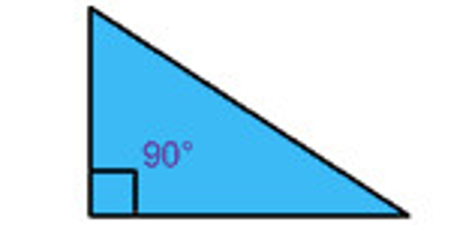 <p>a triangle with one right angle</p>