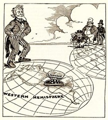 <p>US policy that warned European nations that further colonization or control of the Western hemisphere was off-limits to Europe.</p>