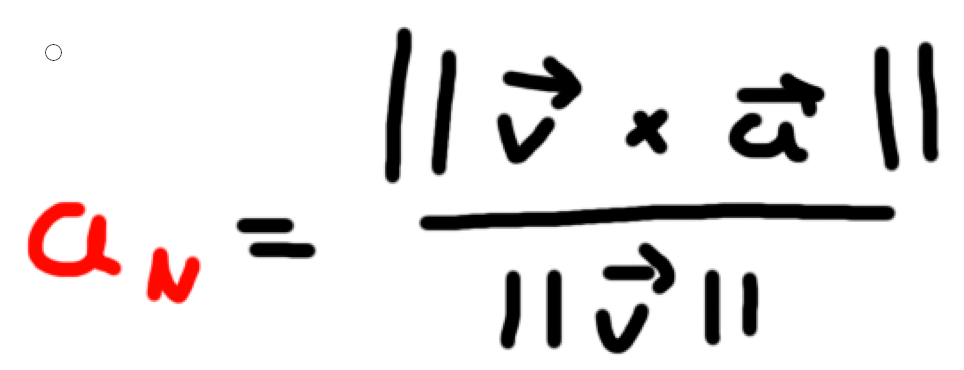 <p>the magnitude of the [velocity crossed with acceleration] all over the magnitude of velocity </p>