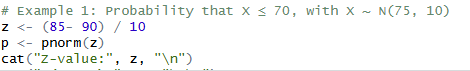 <ul><li><p>Find z value if given SD and mean</p></li><li><p>Plug Z  into RStudio <strong><u>(pnorm)</u></strong></p></li></ul><p></p>