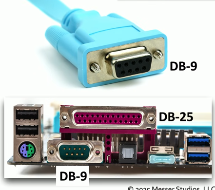 <p>Single full-duplex cable for serial communication, commonly used for sending RS-232 used for modems, printers, mice, networking, and configuration ports. Connector size referred to as D-sub, DB9 or DB25 are common number of pins,.</p>
